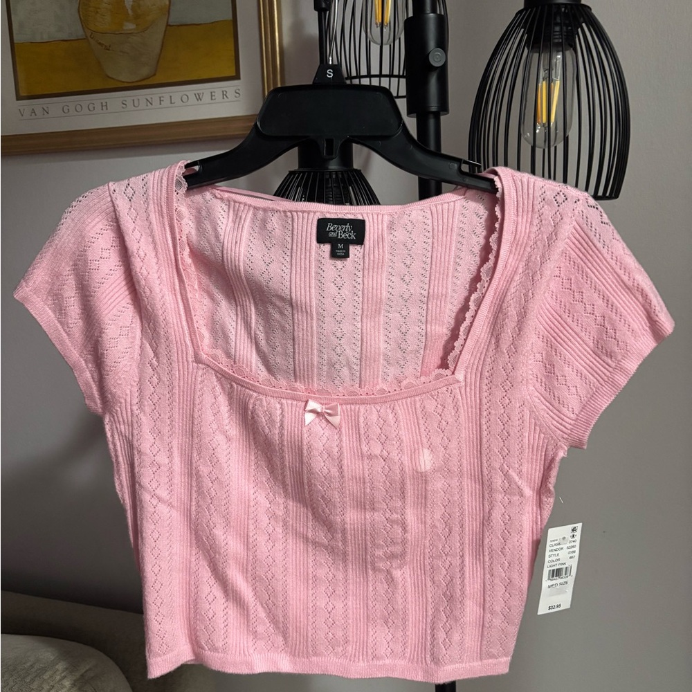 Pacsun Light Pink Knit Crop Top
